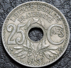25 сантимов 1937 Франция. Монета продается в единственном экземпляре, изображенном на фото.