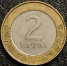 2 лита 2002 Литва. F-XF. На фото образец.