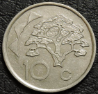 10 центов 1993 Намибия. Монета продается в единственном экземпляре, изображенном на фото.
