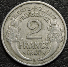 2 франка 1947 B Франция. Монета продается в единственном экземпляре, изображенном на фото.