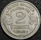 2 франка 1949 B Франция. Монета продается в единственном экземпляре, изображенном на фото.