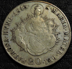 20 крейцеров 1843 Венгрия. Серебро. Монета продается в единственном экземпляре, изображенном на фото.