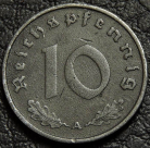 10 рейхспфеннигов 1941 A Германия. Монета продается в единственном экземпляре, изображенном на фото.