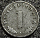 1 рейхспфенниг 1943 A Германия. Монета продается в единственном экземпляре, изображенном на фото.