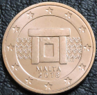 2 евроцента 2018 Мальта. UNC. На фото образец.