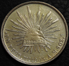 1 песо 1903 Мексика Mo AM. Серебро. Монета продается в единственном экземпляре, изображенном на фото.