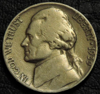 5 центов 1939 США. Монета продается в единственном экземпляре, изображенном на фото.