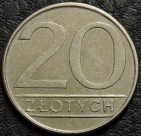 20 злотых 1985 Польша. Монета продается в единственном экземпляре, изображенном на фото.