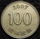 100 вон 2007 Южная Корея. Монета продается в единственном экземпляре, изображенном на фото.