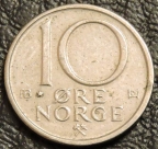 10 эре 1980 Норвегия. VF-XF. На фото образец.