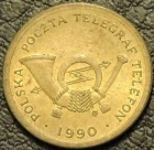 Телефонный жетон 1990 Польша. Для местных звонков. Жетоны из обращения. На фото образец.