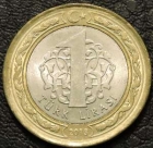 1 лира 2013 Турция. F-XF. На фото образец.