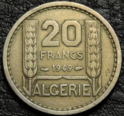 20 франков 1949 Алжир. Монета продается в единственном экземпляре, изображенном на фото.