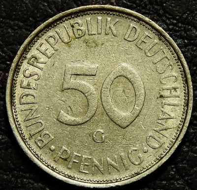 50 пфеннигов 1972 G Германия ФРГ. Монета продается в единственном экземпляре, изображенном на фото.