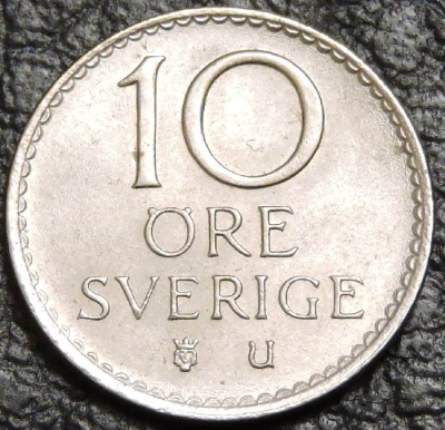 10 эре 1973 Швеция. Монета продается в единственном экземпляре, изображенном на фото.