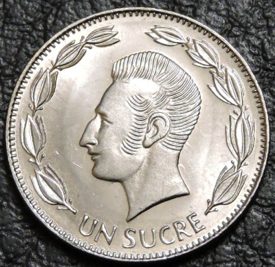 1 сукре 1988 Эквадор. Монета продается в единственном экземпляре, изображенном на фото.