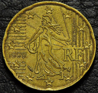 20 евроцентов 1999 Франция. VF-XF. На фото образец.