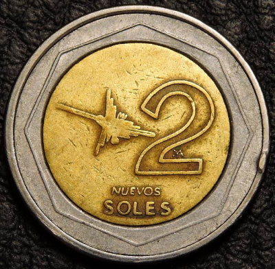 2 новых соля 2004 Перу. Монета продается в единственном экземпляре, изображенном на фото.
