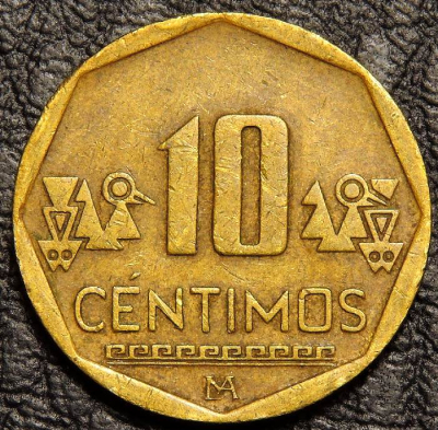 10 сентимо 2014 Перу. Монета продается в единственном экземпляре, изображенном на фото.
