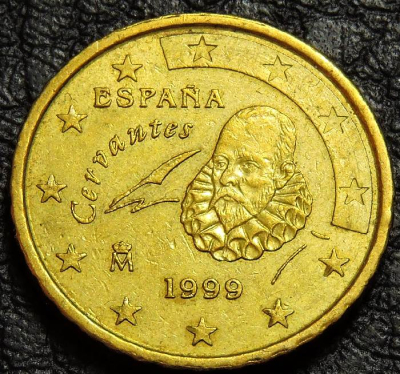 10 евроцентов 1999 Испания. VF-XF. На фото образец.