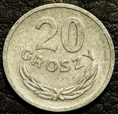 20 грошей 1971 Польша. Монета продается в единственном экземпляре, изображенном на фото.