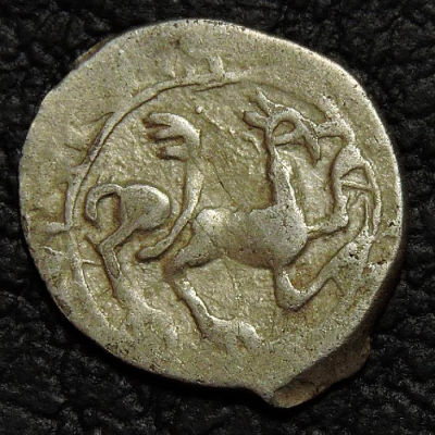 Денга Тверь 1435-1450. Борис Александрович. ГП2 7079D. Зверь вправо/зверь вправо. Монета продается в единственном экземпляре, изображенном на фото.