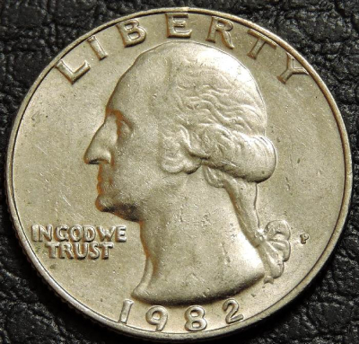 25 центов 1982 P США. F-XF. На фото образец.