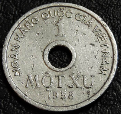 1 су 1958 Вьетнам. Монета продается в единственном экземпляре, изображенном на фото.