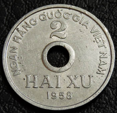 2 су 1958 Северный Вьетнам №1. Монета продается в единственном экземпляре, изображенном на фото.