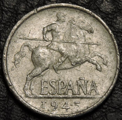 5 сентимо 1945 Испания №2. Монета продается в единственном экземпляре, изображенном на фото.