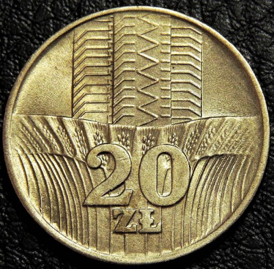 20 злотых 1974 Польша. Монета продается в единственном экземпляре, изображенном на фото.