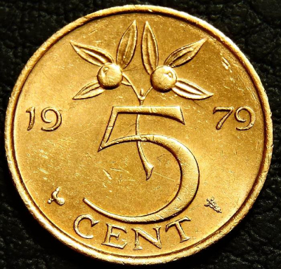 5 центов 1979 Нидерланды. VF-XF. На фото образец.