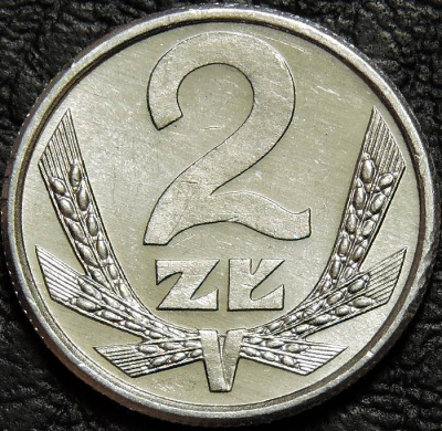 2 злотых 1989 Польша. Монета продается в единственном экземпляре, изображенном на фото.