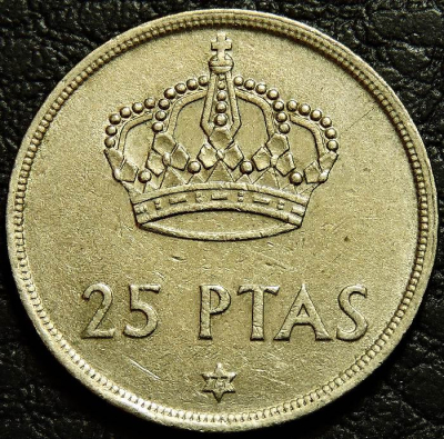 25 песет 1975 (77) Испания. Монета продается в единственном экземпляре, изображенном на фото.