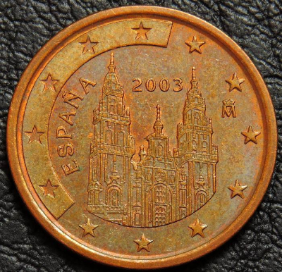 5 евроцентов 2003 Испания. Монета продается в единственном экземпляре, изображенном на фото.