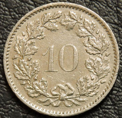 10 раппенов 1973 Швейцария. Монета продается в единственном экземпляре, изображенном на фото.