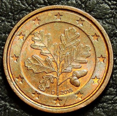 1 евроцент Германия 2013 D. Монета продается в единственном экземпляре, изображенном на фото.