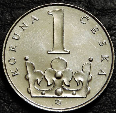1 крона 1993 Чехия. Монета продается в единственном экземпляре, изображенном на фото.