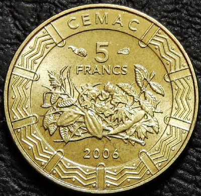 5 франков 2006 Центральная Африка. Монета продается в единственном экземпляре, изображенном на фото.