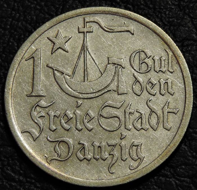 1 гульден 1923 Данциг. Серебро. Монета продается в единственном экземпляре, изображенном на фото.