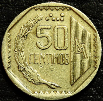 50 сентимо 1994 Перу. Монета продается в единственном экземпляре, изображенном на фото.