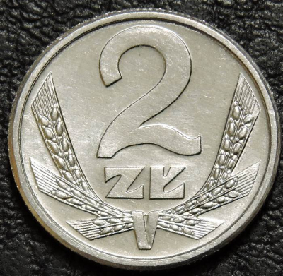 2 злотых 1990 Польша. VF-XF (состояние монет от хорошего до отличного). На фото образец.