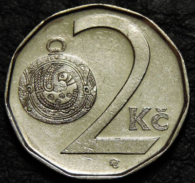 2 кроны 2008 Чехия. Монета продается в единственном экземпляре, изображенном на фото.